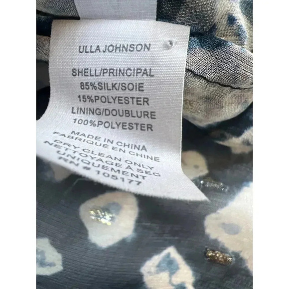 $477 Ulla Johnson Multicolor Printed Long Sleeve V Neck Nailah Blouse Top Sz Xs - Picture 13 of 16